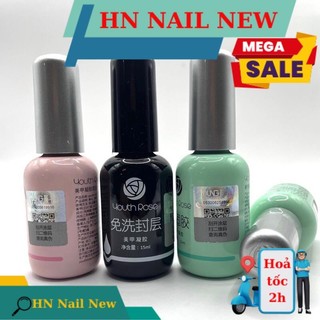 ( Chính hãng) base liên kết top bóng cứng móng hoa hồng chuẩn nắp dập hoa nổi , bộ liên kết hoa hồng 15ml