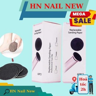 Miếng nhám chà gót chân,hộp 60 miếng nhám thay thế máy chà gót