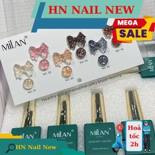 set sơn gel nhũ flash xà cừ Milan 6 chai tặng bảng màu HN NAIL NEW