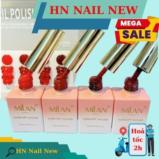 set sơn gel đỏ Milan 4 chai , sơn móng tay HN NAIL NEW