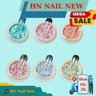 set nhũ khổng tước 6 hũ siêu sáng HN NAIL NEW