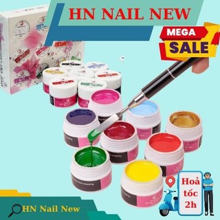 set gel vẽ đặc 12 màu fengshangmei , gel vẽ nổi vẽ móng nghệ thuật HN NAIL NEW