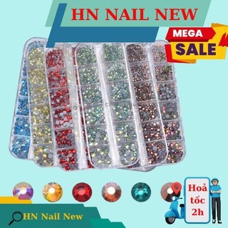 Đá chân keo đính móng , khay đá 12 màu siêu sáng HN NAIL NEW