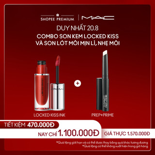  MAC - Bộ 2 món: Son kem M.A.C Locked Kiss Ink Lipcolour 4ml, Son lót môi cấp ẩm Prep + Prime Lip 1.7g