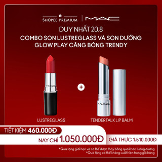  MAC - Bộ 2 món: Son thỏi Lustreglass Sheer Shine 3g, Son dưỡng Tendertalk 3.14g