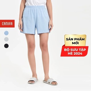Quần short nữ CANIFA quần đùi cạp chun mặc nhà chất cotton thoải mái 6LB24S001