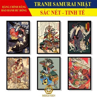 Mẫu Tranh Samurai Trang Trí Nhà Hàng, Tiệm Xăm Tattoo Phong Cách Nhật Bản