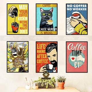 20 Mẫu Tranh Treo Tường Trang Trí Quán Cafe-Cà Phê Phong Cách Cổ Điển - Vingtage (MS101-120)