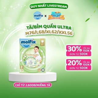 Tã quần thiên nhiên molfix ultra m76/l68/xl62/xxl56