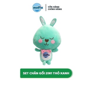 [Gift] Set chăn gối 2in1 thỏ xanh Molfix