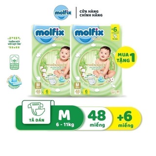 Tã/bỉm dán thiên nhiên Molfix Jumbo M Gói 48+6 miếng