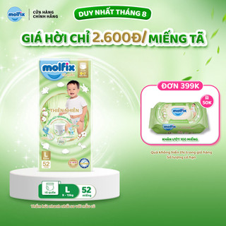 Tã/bỉm quần Molfix Thiên nhiên Super Jumbo L (9kg - 13kg) - Gói 52 miếng