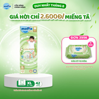 Tã/bỉm quần Molfix Thiên nhiên Super Jumbo XL (12kg - 17kg) - Gói 42 miếng