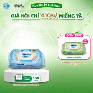 Khăn ướt Molfix Thiên nhiên Tươi Mát Sạch Sẽ - Gói 100 miếng