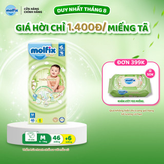 Tã/bỉm dán Molfix Thiên nhiên Jumbo M (6kg 11kg) Gói 46+6 miếng