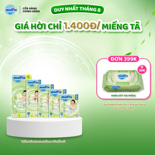 Tã dán thiên nhiên Molfix Jumbo NB70/S54/M52/L42/XL38