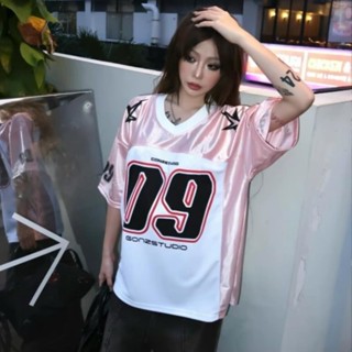Áo Thun Nam Nữ Số 09 Chất Liệu Cổ Trái Tim Form Rộng OverSize Áo Thun Nam Nữ Phối Bóng Rổ Local Brand