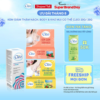 Kem giảm thâm nách, body & khử mùi cơ thể cleo hương nước hoa cao cấp 20g/35g từ aha thiên nhiên, hiệu quả sau 4 tuần