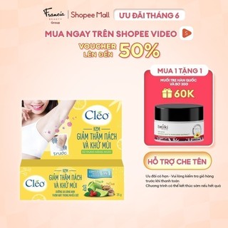 Bộ 2 kem giảm thâm nách và khử mùi Cleo 35g/ tuýp chiết xuất thiên nhiên
