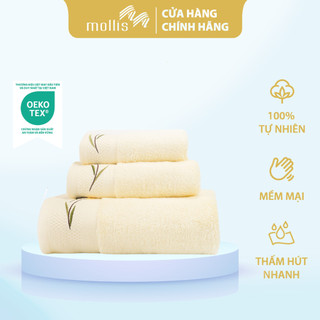 Khăn Mặt Mollis Soybean 34x80cm Khăn Cao Cấp Sợi Đậu Nành Nuôi Dưỡng Làn Da Mịn Thoáng Thấm Hút Không Xù Đổ Lông FMD4