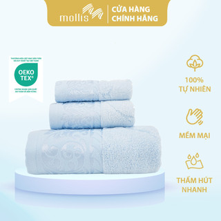 Khăn Mặt Mollis Modal 34x80cm Khăn Cao Cấp Sợi Gỗ Sồi Bề Mặt Bóng Mịn Thoáng Mát Thấm Hút Không Ra Màu Xù Đồ Lông FMR5