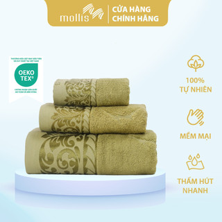 Khăn Tay Mollis Modal 28x42cm Khăn Cao Cấp Sợi Gỗ Sồi Bề Mặt Bóng Mịn Thoáng Mát Thấm Hút Không Ra Màu Xù Đồ Lông HMR5