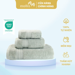 Khăn Tay Mollis Cotton Lapyarn 28x42cm Khăn Cao Cấp Mềm Mịn Thấm Hút Tốt Không Xù Đổ Lông Gia Đình Spa Khách Sạn HM8V