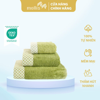 Khăn Tắm Mollis Soybean 60x120cm Khăn Cao Cấp Sợi Đậu Nành Nuôi Dưỡng Làn Da Mịn Thoáng Thấm Hút Không Xù Đổ Lông BM1F