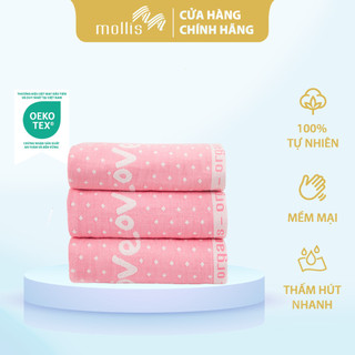Khăn Trẻ Em Mollis Cotton Organic 90x100cm Khăn Cao Cấp Cotton Hữu Cơ Thấm Hút An Toàn Với Làn Da Em Bé Nhạy Cảm BM3Q