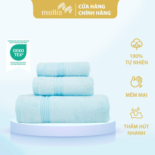 Khăn Tắm Mollis Bamboo 60x120cm Khăn Cao Cấp Sợi Tre Mềm Mịn Thấm Hút Không Ra Màu Gia Đình Du Lịch Khách Sạn Spa BMT4