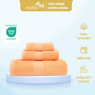 Khăn Tắm Mollis Cotton 60x120cm Khăn Cao Cấp Mềm Mịn Thấm Hút Không Ra Màu Không Xù Đồ Lông Gia Đình Spa Khách Sạn B853