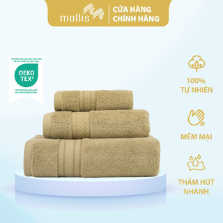 Khăn Mặt Mollis Cotton Lapyarn 34x78cm Khăn Cao Cấp Mềm Mịn Thấm Hút Tốt Không Xù Đổ Lông Gia Đình Spa Khách Sạn FM8V