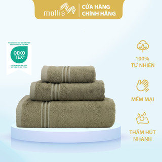 Khăn tay mollis bamboo 28x42cm khăn cao cấp sợi tre mềm mịn thấm hút không ra màu gia đình du lịch khách sạn spa hmt4