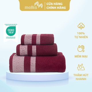 Khăn Tắm Mollis Cotton 70x140cm Khăn Cao Cấp Mềm Mịn Thấm Hút Không Ra Màu Không Xù Đổ Lông Gia Đình Spa Khách Sạn BM1K