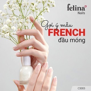 Sơn móng tay Felina 18ml, màu Trắng Sữa CS003, lên màu đều đẹp, nuôi dưỡng móng, chống tia UV
