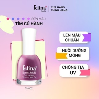 Sơn móng tay Felina Nail 18ml, Màu Tím Củ Hành CN602, Lên Màu Đẹp, Thời Trang