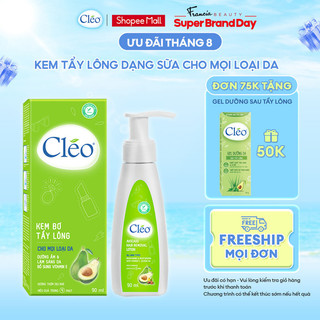 [Size lớn 90ml] KemTẩy Lông Body Cleo cho mọi loại da Avocado Hair Removal Lotion All Skin Types