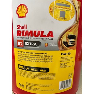 [HÀNG CHÍNH HÃNG] Dầu Động Cơ Diesel Shell RIMULA R2 Extra 15W-40 CF-4 (18 Lít) - Chuyên Dùng Xe Tải