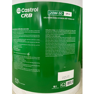 [ CHÍNH HÃNG ] DẦU ĐỘNG CƠ CASTROL CRB 20W50 API CF4 -18 LÍT