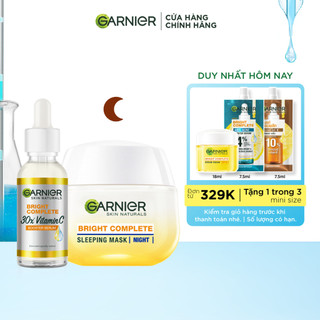 Set 2 bước dưỡng sáng và bảo vệ da ban ngày Garnier Bright Complete Vitamin C