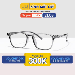 Gọng kính cận vuông nam nữ Lilyeyewear chất liệu nhựa dẻo phụ kiện thời trang 22313