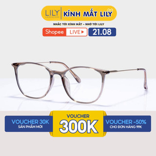 Gọng kính cận nam nữ Lilyeyewear mắt vuông , chất liệu nhựa thanh mảnh nhẹ nhàng càng 1889