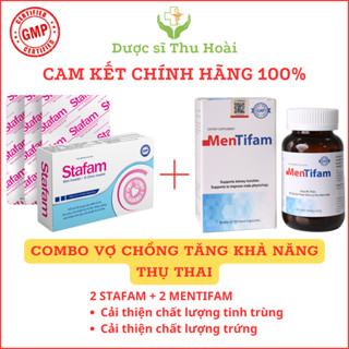 [DỄ THỤ THAI 4 HỘP] 2 BỔ TRỨNG STAFAM và 2 MENTIFAM HÀU BỔ TINH TRÙNG tăng khả năng thụ thai nhanh hơn, femifortil