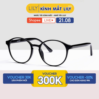 Gọng kính nam nữ LILYEYEWEAR mắt kính tròn nhựa cứng dễ đeo màu sắc thời trang C0014