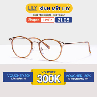 Kính mắt mèo cao cấp nữ Lilyeyewear chất liệu kim loại thanh mảnh màu sắc thời trang 2252