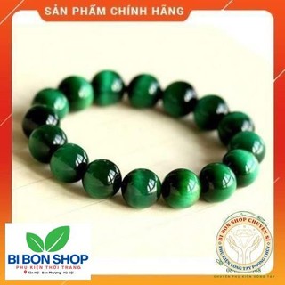 Vòng Phong Thủy - Vòng Đá Mắt Hổ Vân Xanh Lá Hạt Tròn Trơn  Vòng Phong Thủy Hợp Mệnh Mộc, Mệnh Hỏa (BI BON SHOP)