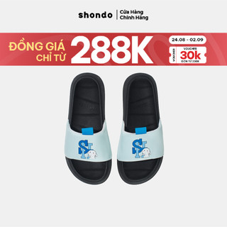 Dép Trendy III Quai Xanh Đế Đen In Logo SH x Thỏ Bảy Màu TRE1030