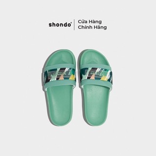 Dép Nam Nữ Shondo Trendy Đai Vệt Sơn Xanh TRE3237