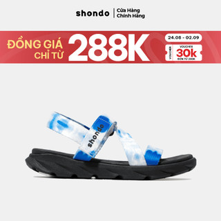 Giày Sandals Nam Nữ Unisex  Shondo F6 sport loang khói xanh dương F6S1031