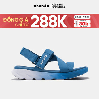 Giày Sandals Nam Nữ Unisex Shondo F6 Sport Ombre Xanh Parisian Trắng F6S0339